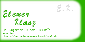 elemer klasz business card